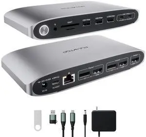 DisplayLink Docking Station Triple Monitor with 140W Power Adapter, 4K@60Hz Laptop Docking USB C Dock for MacBook M1/M2/M3, Windows, 3xHDMI, 2xDisplayPort,5xUSB C/USB A Data/Charging DisplayLink Docking Station Triple Monitor with 140W Power Adapter, 4K@60Hz Laptop Docking USB C Dock for MacBook M1/M2/M3, Windows, 3xHDMI, 2xDisplayPort,5xUSB C/USB A Data/Charging
