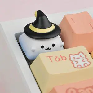 Halloween Cute ESC Keycaps,Custom Artisan Resin Keycap Cherry MX Switches Mechanical Gaming Keyboard Personalized R4 Keys Replacement (Black-and-White Ghost) Halloween Cute ESC Keycaps,Custom Artisan Resin Keycap Cherry MX Switches Mechanical Gaming Keyboard Personalized R4 Keys Replacement (Black-and-White Ghost)