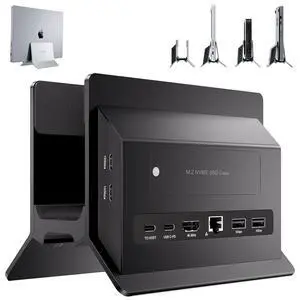 Vertical MacBook Docking Station, Docking Station for Mac mini with M.2 NVMe case for MacBook Pro/Air, 4K@60Hz HDMI, 2USB C 10Gbps, SD/TF, 100W PD, RJ45, 2 USB A for Windows Black Vertical MacBook Docking Station, Docking Station for Mac mini with M.2 NVMe case for MacBook Pro/Air, 4K@60Hz HDMI, 2USB C 10Gbps, SD/TF, 100W PD, RJ45, 2 USB A for Windows Black