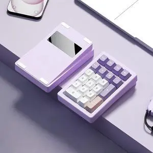 PANDA20 Mechanical Number Pad,Aluminum CNC VIA/QMK Programmable Macro Numpad Hot Swappable Gasket Wireless BT5.0/2.4Ghz/USB-C RGB Gaming Numeric Keypad for Laptop/PC (Purple) PANDA20 Mechanical Number Pad,Aluminum CNC VIA/QMK Programmable Macro Numpad Hot Swappable Gasket Wireless BT5.0/2.4Ghz/USB-C RGB Gaming Numeric Keypad for Laptop/PC (Purple)