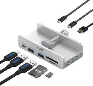 7-in-1 USB Clamp Hub with 4K HDMI and 100W Power Delivery for Laptop and MacBook Pro,10Gbps Fast Speed Data Transfer HUB with SD/TF Card Reader, Aluminum Monitor Clip Docking Station for iMac 7-in-1 USB Clamp Hub with 4K HDMI and 100W Power Delivery for Laptop and MacBook Pro,10Gbps Fast Speed Data Transfer HUB with SD/TF Card Reader, Aluminum Monitor Clip Docking Station for iMac