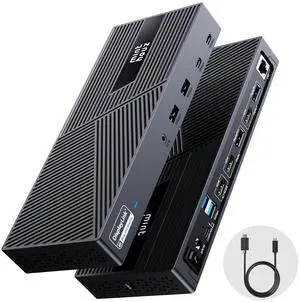 DisplayLink Docking Station Triple Monitor 4K@60Hz, 14-in-1 USB C Dock for MacBook Dell HP Lenovo, 160W Adapter,100W PD Charging for Thunderbolt 5/4/3, 3HDMI,2DP, 6 USB A/C, LAN, Audio DisplayLink Docking Station Triple Monitor 4K@60Hz, 14-in-1 USB C Dock for MacBook Dell HP Lenovo, 160W Adapter,100W PD Charging for Thunderbolt 5/4/3, 3HDMI,2DP, 6 USB A/C, LAN, Audio