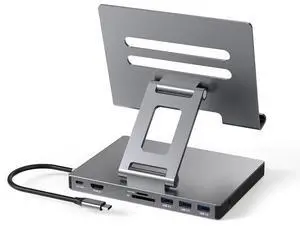 iPad Pro USB C Hub Stand, Multiport Adapter for iPad Pro M4 M3 M2 M1 13 12.9 11 Inch iPad Air Docking Station Foldable 4K 60Hz HDMI, PD Charging, SD/TF Card Reader, 3 USB 3.0, 3.5mm Audio iPad Pro USB C Hub Stand, Multiport Adapter for iPad Pro M4 M3 M2 M1 13 12.9 11 Inch iPad Air Docking Station Foldable 4K 60Hz HDMI, PD Charging, SD/TF Card Reader, 3 USB 3.0, 3.5mm Audio