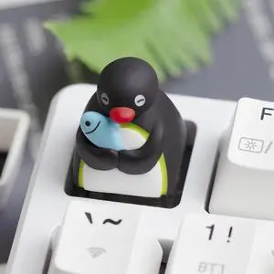 Cute Penguin Keycaps,Custom Artisan Resin Keycaps Kawaii Cartoon ESC Key Caps for Cherry MX Switches Mechanical Gaming Keyboard Replacement,PC Gamer Gifts (Fish) Cute Penguin Keycaps,Custom Artisan Resin Keycaps Kawaii Cartoon ESC Key Caps for Cherry MX Switches Mechanical Gaming Keyboard Replacement,PC Gamer Gifts (Fish)