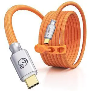Auso 40Gbps USB-C Cable 3.3FT with PD 240W Fast Charging, 8K60Hz Video,Thunderbolt4/3 USB4 Compatible Data Cable,for iPhone 17/16/15 MacBook Docking -Orange Auso 40Gbps USB-C Cable 3.3FT with PD 240W Fast Charging, 8K60Hz Video,Thunderbolt4/3 USB4 Compatible Data Cable,for iPhone 17/16/15 MacBook Docking -Orange
