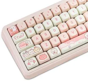 Cute Keycaps Set,MOA Profile Japanese Anime Keycaps Chikawa-Themed Dye-Sublimation Custom PBT Keycap 114 Keys Full Size Kawaii Keycaps for Cherry MX Switches Mechanical Gaming Keyboard (Pink) Cute Keycaps Set,MOA Profile Japanese Anime Keycaps Chikawa-Themed Dye-Sublimation Custom PBT Keycap 114 Keys Full Size Kawaii Keycaps for Cherry MX Switches Mechanical Gaming Keyboard (Pink)