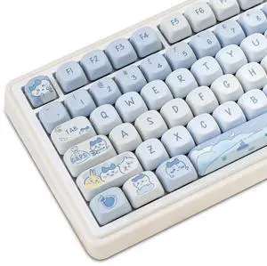Cute Keycaps Set,MOA Profile Japanese Anime Keycaps Chikawa-Themed Dye-Sublimation Custom PBT Keycap 132 Keys Full Size Kawaii Keycaps for Cherry MX Switches Mechanical Gaming Keyboard (Blue) Cute Keycaps Set,MOA Profile Japanese Anime Keycaps Chikawa-Themed Dye-Sublimation Custom PBT Keycap 132 Keys Full Size Kawaii Keycaps for Cherry MX Switches Mechanical Gaming Keyboard (Blue)