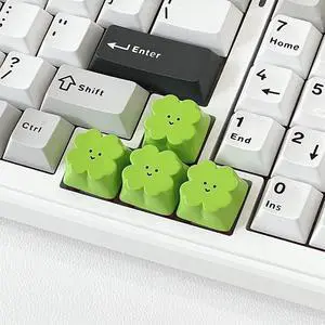 Cute Green Keycaps, Four-Leaf Clover Design for WASD Arrow Keys 3D Cutsom ESC Keycap for Cherry MX Switches Mechanical Gaming Keyboard DIY, Good Luck Gifts for PC Gamer (4PCS) Cute Green Keycaps, Four-Leaf Clover Design for WASD Arrow Keys 3D Cutsom ESC Keycap for Cherry MX Switches Mechanical Gaming Keyboard DIY, Good Luck Gifts for PC Gamer (4PCS)