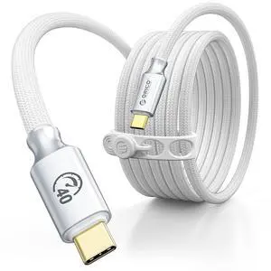 Auso 40Gbps USB-C Cable 3.3FT with PD 240W Fast Charging, 8K60Hz Video,Thunderbolt4/3 USB4 Compatible Data Cable,for iPhone 17/16/15 MacBook Docking -White Auso 40Gbps USB-C Cable 3.3FT with PD 240W Fast Charging, 8K60Hz Video,Thunderbolt4/3 USB4 Compatible Data Cable,for iPhone 17/16/15 MacBook Docking -White