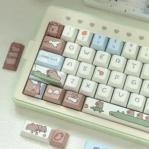 Cute Anime Keycaps,PBT Dye-Sublimation Kawaii Cartoon Capy-bara Keycaps Cherry Profile 138 Keys Full Size Custom Keycaps Set for Cherry MX Switches Mechanical Gaming Keyboard DIY Cute Anime Keycaps,PBT Dye-Sublimation Kawaii Cartoon Capy-bara Keycaps Cherry Profile 138 Keys Full Size Custom Keycaps Set for Cherry MX Switches Mechanical Gaming Keyboard DIY