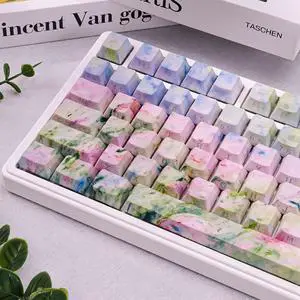 Side Printed Floral Keycaps,130 Keys PBT Dye-Sublimation Keycaps Aesthetic Custom Keycap Set for 60% 65% 75% 80% 100% MX Switches Mechanical Keyboard Colorful Desk Decor Accessory (Colorful) Side Printed Floral Keycaps,130 Keys PBT Dye-Sublimation Keycaps Aesthetic Custom Keycap Set for 60% 65% 75% 80% 100% MX Switches Mechanical Keyboard Colorful Desk Decor Accessory (Colorful)