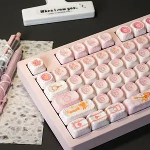 Cute Keycaps Set,MOA Profile Creamy Pink Keycaps Kawaii Japanese Anime Dye Sublimation PBT Keycap 133 Keys Full Size Custom Key Cap for Cherry MX Switch 75% 60% Mechanical Gaming Keyboard Cute Keycaps Set,MOA Profile Creamy Pink Keycaps Kawaii Japanese Anime Dye Sublimation PBT Keycap 133 Keys Full Size Custom Key Cap for Cherry MX Switch 75% 60% Mechanical Gaming Keyboard