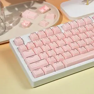 Crystal Jelly Keycaps,Pink Shine Through Custom Translucent Keycaps 136 Keys MDA Profile Full Size Keycap Set for 61/68/84/87/98/100 Cherry MX Mechanical Gaming Keyboard DIY (Pink) Crystal Jelly Keycaps,Pink Shine Through Custom Translucent Keycaps 136 Keys MDA Profile Full Size Keycap Set for 61/68/84/87/98/100 Cherry MX Mechanical Gaming Keyboard DIY (Pink)