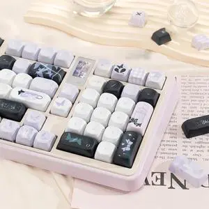 Purple Butterfly Keycaps,MOA Profile Cute Custom Keycaps Dye Sublimation PBT Keycap 134 Keys Full Size Keycap Set for Cherry MX Switches 60% 75% 100% Mechanical Gaming Keyboard DIY Purple Butterfly Keycaps,MOA Profile Cute Custom Keycaps Dye Sublimation PBT Keycap 134 Keys Full Size Keycap Set for Cherry MX Switches 60% 75% 100% Mechanical Gaming Keyboard DIY