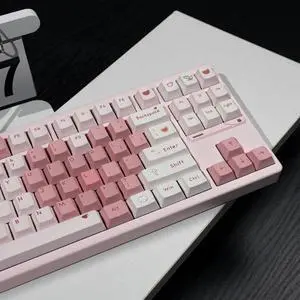 Pink and White Cute Keycaps,Peach Blossom Creamy Keycaps Dye Sublimation PBT Keycap 129 Keys Custom Keycaps Set for Cherry MX Switch 60% 75% 100% Mechanical Gaming Keyboard (Cherry Profile) Pink and White Cute Keycaps,Peach Blossom Creamy Keycaps Dye Sublimation PBT Keycap 129 Keys Custom Keycaps Set for Cherry MX Switch 60% 75% 100% Mechanical Gaming Keyboard (Cherry Profile)