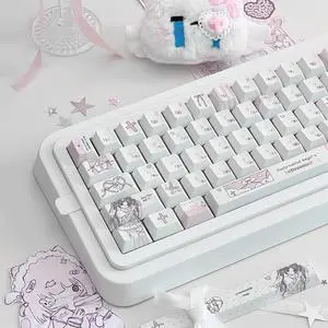 Cute Keycaps Set,Creamy Style Custom Keyboard Keycaps Dye Sublimation PBT Keycap Cherry Profile 128 Keys Full Set for Cherry MX Switch 60% 75% 100% Mechanical Gaming Keyboard (Curly-Haired Girl) Cute Keycaps Set,Creamy Style Custom Keyboard Keycaps Dye Sublimation PBT Keycap Cherry Profile 128 Keys Full Set for Cherry MX Switch 60% 75% 100% Mechanical Gaming Keyboard (Curly-Haired Girl)