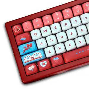 MOA Profile Cute Keycaps,PBT Dye Sublimation Kawaii Round Keycaps Full 129 Key Caps Custom Keycap for Cherry MX Switches Mechanical Keyboard DIY Creamy Key Caps Set (Red-Strawberry) MOA Profile Cute Keycaps,PBT Dye Sublimation Kawaii Round Keycaps Full 129 Key Caps Custom Keycap for Cherry MX Switches Mechanical Keyboard DIY Creamy Key Caps Set (Red-Strawberry)