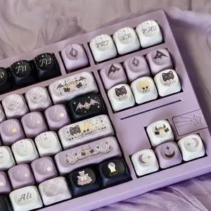 Custom Keyboard Keycaps,MOA Profile Halloween-Themed Dye-Sublimation PBT Keycaps 129 Keys Full Size Key Caps Set for Cherry MX Switches Mechanical Gaming Keyboard DIY (Purple-Witch) Custom Keyboard Keycaps,MOA Profile Halloween-Themed Dye-Sublimation PBT Keycaps 129 Keys Full Size Key Caps Set for Cherry MX Switches Mechanical Gaming Keyboard DIY (Purple-Witch)