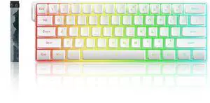 BW61 60% Wired Gaming Keyboard,RGB Backlit 61 Keys Ultra-Compact USB-C Keyboard with Shine Through Pudding Keycaps Silent Membrane Switches for PC Gamer/Office Working (White) BW61 60% Wired Gaming Keyboard,RGB Backlit 61 Keys Ultra-Compact USB-C Keyboard with Shine Through Pudding Keycaps Silent Membrane Switches for PC Gamer/Office Working (White)