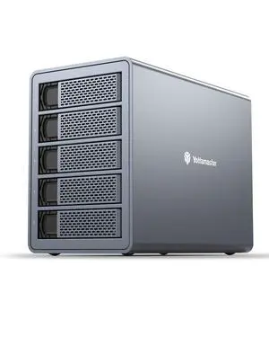 5 Bay Hard Drive Enclosure, 10Gbps Daisy-Chain Aluminum USB C DAS Enclosure Support 120TB (5x24TB), Max Up to 330TB for 2.5" & 3.5" SATA HDD/SSD (Diskless) FS5C3 5 Bay Hard Drive Enclosure, 10Gbps Daisy-Chain Aluminum USB C DAS Enclosure Support 120TB (5x24TB), Max Up to 330TB for 2.5" & 3.5" SATA HDD/SSD (Diskless) FS5C3
