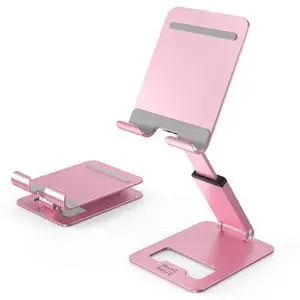 Phone Stand, Extendable & Foldable Mobile Phone Stand, Angle/Height Adjustable Phone Holder Compatible with iPhone 17 16 15 14 Pro Max and More 4.7"-7.9" Phones-Gold (Pink) Phone Stand, Extendable & Foldable Mobile Phone Stand, Angle/Height Adjustable Phone Holder Compatible with iPhone 17 16 15 14 Pro Max and More 4.7"-7.9" Phones-Gold (Pink)