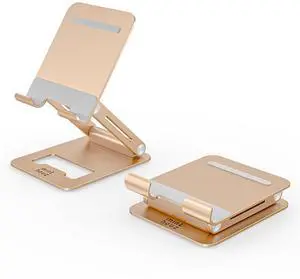 Tablet Stand, Multi-Angle Adjustable Tablet Holder, Aluminum iPad Stand Compatible with iPhone 17 16 15 14 13 Pro Max Mini, 12 11 XR X8 Plus SE, Smartphone (Gold) Tablet Stand, Multi-Angle Adjustable Tablet Holder, Aluminum iPad Stand Compatible with iPhone 17 16 15 14 13 Pro Max Mini, 12 11 XR X8 Plus SE, Smartphone (Gold)