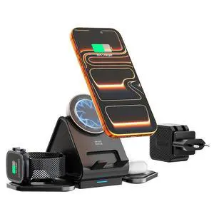 3 in 1 Charging Station, Mag Safe Wireless Charger Stand, Qi2-enable, 15W Multiple Device Magnetic Charging Station for iPhone 16,15,14,13,12 Series, Apple Watch, AirPods (USB-C Charger Included) 3 in 1 Charging Station, Mag Safe Wireless Charger Stand, Qi2-enable, 15W Multiple Device Magnetic Charging Station for iPhone 16,15,14,13,12 Series, Apple Watch, AirPods (USB-C Charger Included)