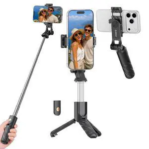 Portable Selfie Stick Tripod, 27.5'' Mini Tripod for iPhone - SPV70 | Extendable Stand with Detachable Wireless Remote & 360° Rotating Phone Holder Ideal for Content Creators, Vloggers, Travel Portable Selfie Stick Tripod, 27.5'' Mini Tripod for iPhone - SPV70 | Extendable Stand with Detachable Wireless Remote & 360° Rotating Phone Holder Ideal for Content Creators, Vloggers, Travel
