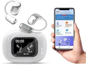 Over The Ear Language Translator Earbuds AI Headphones Live Language Translation Earbuds Real Time Open Ear Buds Headphones Wireless Bluetooth Touch Screen Translate Translating Earbuds Over The Ear Language Translator Earbuds AI Headphones Live Language Translation Earbuds Real Time Open Ear Buds Headphones Wireless Bluetooth Touch Screen Translate Translating Earbuds