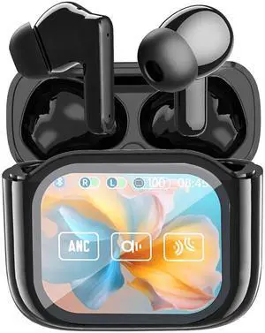 Wireless Touchscreen Earbuds with Smart Touch Screen Case TWS True Wireless Bluetooth 5.4 Headphones ANC Active Noise Cancelling Blue Tooth Earphones for iPhone Android Wireless Touchscreen Earbuds with Smart Touch Screen Case TWS True Wireless Bluetooth 5.4 Headphones ANC Active Noise Cancelling Blue Tooth Earphones for iPhone Android