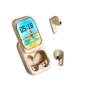 Smart Small Mini Touch Screen Earbuds with Screen for iPhone Android TWS Bluetooth Wireless Touchscreen Earbuds Small Ears Canals Blue Tooth Ear Buds Touch Screen Earphones Ear Buds Smart Small Mini Touch Screen Earbuds with Screen for iPhone Android TWS Bluetooth Wireless Touchscreen Earbuds Small Ears Canals Blue Tooth Ear Buds Touch Screen Earphones Ear Buds