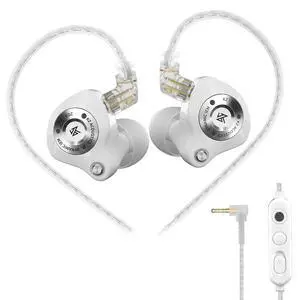 EDZ in Ear Monitor, Sound Isolating HiFi IEM, Clear Sound in All Frequency Stereo Sound Single Dynamic Driver Secure Fit Durability Wired Earbuds for Audio Engineers, Musicians (White, Mic) EDZ in Ear Monitor, Sound Isolating HiFi IEM, Clear Sound in All Frequency Stereo Sound Single Dynamic Driver Secure Fit Durability Wired Earbuds for Audio Engineers, Musicians (White, Mic)