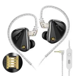 Decet in Ear Monitors Headphones, 5 Dynamic Driver IEM with 4 Tuning | Clarity in All Frequency Stereo Sound Comfortable Noise Isolating Earphones for Stage and Studio (Tuning, Mic) Decet in Ear Monitors Headphones, 5 Dynamic Driver IEM with 4 Tuning | Clarity in All Frequency Stereo Sound Comfortable Noise Isolating Earphones for Stage and Studio (Tuning, Mic)