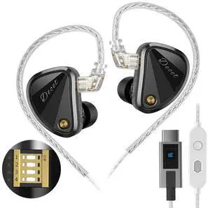 Decet USB C Headphones, 5 Dynamic Driver in Ear Monitors with 4 Tuning Switches, Clarity in All Frequency Stereo Sound Comfortable Noise Isolating Earbuds Built in DSP with EQ (Tuning, DSP) Decet USB C Headphones, 5 Dynamic Driver in Ear Monitors with 4 Tuning Switches, Clarity in All Frequency Stereo Sound Comfortable Noise Isolating Earbuds Built in DSP with EQ (Tuning, DSP)