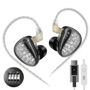 ZA12 in Ear Monitor Headphones, 2DD+4BA Hybrid Drivers Sound Isolating IEM with 4 Level Tuning for Musicians, Engineers, DJs, Audiophile and Singers (DSP, Tuning) ZA12 in Ear Monitor Headphones, 2DD+4BA Hybrid Drivers Sound Isolating IEM with 4 Level Tuning for Musicians, Engineers, DJs, Audiophile and Singers (DSP, Tuning)
