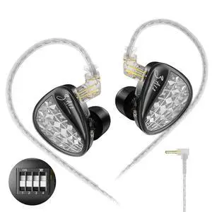 ZA12 in Ear Monitor Headphones, 2DD+4BA Hybrid Drivers Sound Isolating IEM with 4 Level Tuning for Musicians, Engineers, DJs, Audiophile and Singers (Nomic, Tuning) ZA12 in Ear Monitor Headphones, 2DD+4BA Hybrid Drivers Sound Isolating IEM with 4 Level Tuning for Musicians, Engineers, DJs, Audiophile and Singers (Nomic, Tuning)