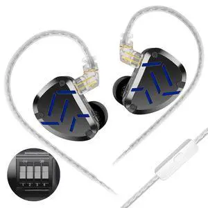 ZAT in Ear Monitor 8BA+1DD Hybrid Drivers Earbuds with 4 Tuning Switches HiFi Bass Noise Cancelling Earphones, Clarity in All Frequency Stereo Sound Headphone for Audio Engineer, Musician (MIC) ZAT in Ear Monitor 8BA+1DD Hybrid Drivers Earbuds with 4 Tuning Switches HiFi Bass Noise Cancelling Earphones, Clarity in All Frequency Stereo Sound Headphone for Audio Engineer, Musician (MIC)