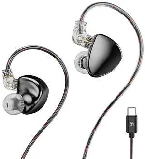TRN MT5 Earphone Dual Dynamic Driver in Ear Monitors Headphones (Black, Type C mic) TRN MT5 Earphone Dual Dynamic Driver in Ear Monitors Headphones (Black, Type C mic)