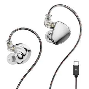 TRN MT5 Earphone Dual Dynamic Driver in Ear Monitors Headphones (Silver, Type C mic) TRN MT5 Earphone Dual Dynamic Driver in Ear Monitors Headphones (Silver, Type C mic)