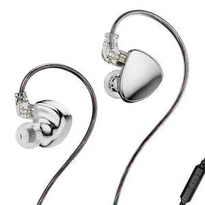 TRN MT5 Earphone Dual Dynamic Driver in Ear Monitors Headphones (Silver, with mic) TRN MT5 Earphone Dual Dynamic Driver in Ear Monitors Headphones (Silver, with mic)