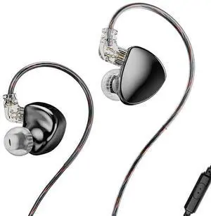 TRN MT5 Earphone Dual Dynamic Driver in Ear Monitors Headphones (Black, with mic) TRN MT5 Earphone Dual Dynamic Driver in Ear Monitors Headphones (Black, with mic)