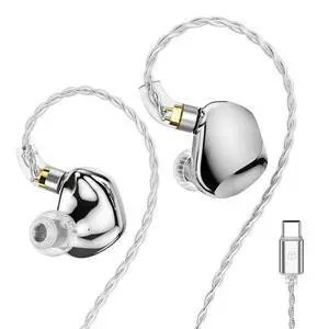 TRN VX PRO+ 1DD+8BA Flagship HiFi Earphones with Detachable Cable (Silver type c) TRN VX PRO+ 1DD+8BA Flagship HiFi Earphones with Detachable Cable (Silver type c)