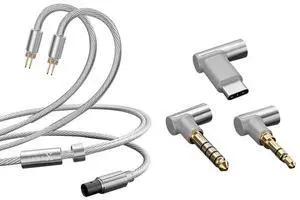 Tanchjim Cable X Silver Copper Alloy Three Interchangeable Plugs Headphone Upgrade Cable Tanchjim Cable X Silver Copper Alloy Three Interchangeable Plugs Headphone Upgrade Cable