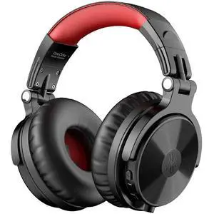 Bluetooth Over Ear Headphones, 110 Hrs Wireless/Wired Stereo Sound Foldable Headsets with Deep Bass 50mm Neodymium Drivers for PC/Phone/Tablet Studio Wireless Pro C, Red Bluetooth Over Ear Headphones, 110 Hrs Wireless/Wired Stereo Sound Foldable Headsets with Deep Bass 50mm Neodymium Drivers for PC/Phone/Tablet Studio Wireless Pro C, Red