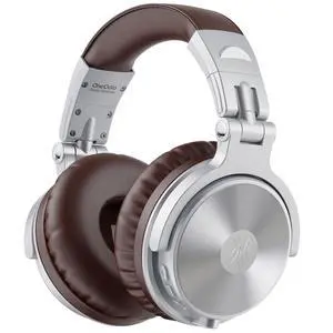 Bluetooth Over Ear Headphones, 110 Hrs Wireless/Wired Stereo Sound Foldable Headsets with Deep Bass 50mm Neodymium Drivers for PC/Phone/Tablet Studio Wireless Pro C, Silver Bluetooth Over Ear Headphones, 110 Hrs Wireless/Wired Stereo Sound Foldable Headsets with Deep Bass 50mm Neodymium Drivers for PC/Phone/Tablet Studio Wireless Pro C, Silver