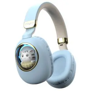 Girls Wired Headphones With Microphone Blue Gaming Headset for Kids, School Noise Cancelling, Over Ear, Wireless, Bluetooth Earbuds (Blue Gold) Girls Wired Headphones With Microphone Blue Gaming Headset for Kids, School Noise Cancelling, Over Ear, Wireless, Bluetooth Earbuds (Blue Gold)
