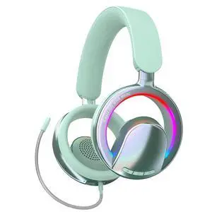 Open Ear Open Back Headphones Wireless Bluetooth Gaming Headset with Removable Mic for PC Switch Xbox One PS4 PS5, 3.5mm Wired Breathable Lightweight Over Ear Headphones Adjustable RGB Light Open Ear Open Back Headphones Wireless Bluetooth Gaming Headset with Removable Mic for PC Switch Xbox One PS4 PS5, 3.5mm Wired Breathable Lightweight Over Ear Headphones Adjustable RGB Light