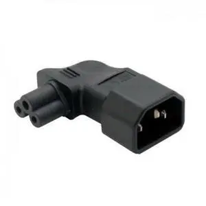 JSER IEC 90 Degree Adapter 3 Poles Male C14 to Micky C5 Right Angled Extension Power Adapter JSER IEC 90 Degree Adapter 3 Poles Male C14 to Micky C5 Right Angled Extension Power Adapter