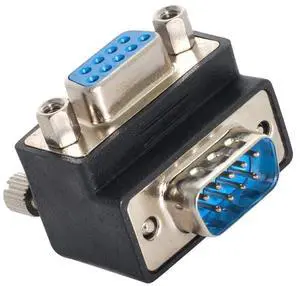 Up Angled 90 Degree RS232 D-Sub 9Pin Male Screw Type to Female Nut Type Extension Adapter Up Angled 90 Degree RS232 D-Sub 9Pin Male Screw Type to Female Nut Type Extension Adapter