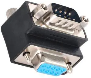 D-Sub RS232 9Pin DB9P Male to Female Up Angled 90 Degree Extension Adapter D-Sub RS232 9Pin DB9P Male to Female Up Angled 90 Degree Extension Adapter